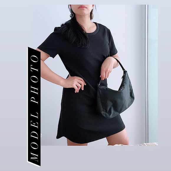 LUSH Black Short Sleeve Mini Shift Dress - Picture 4 of 13